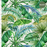 Leaf Patterned Digital Printed Fabric in Green and Blue Shades